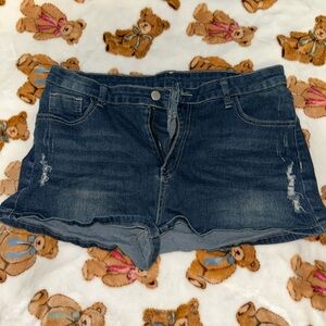 Dark Blue Denim Shorts